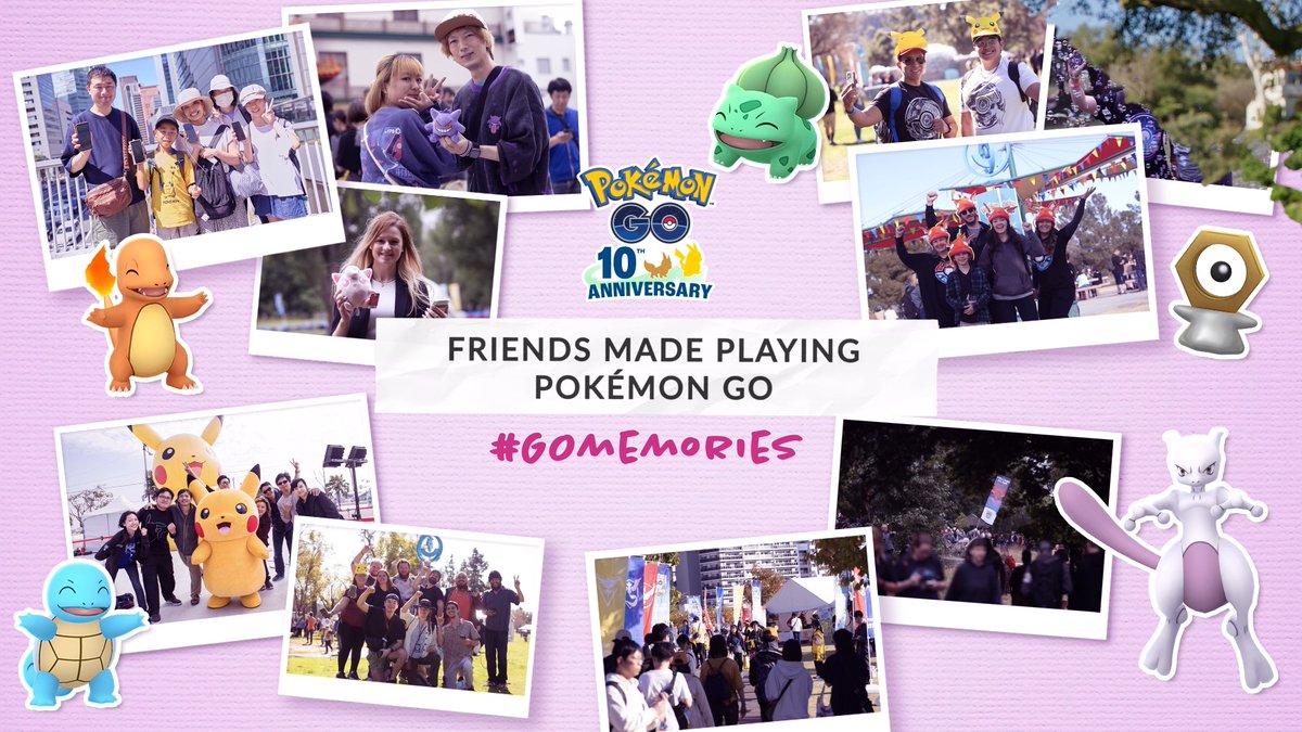 Pokémon GO hits different with friends. ♥️ Show us your crew, squad, team, and any adventures that you’ve made together! Tag Pokémon GO and use #GOMemories #Sweepstakes for a chance to win a trip to Pokémon GO Fest 2026. ✈️ 👤 : Swaggron 🥡👌 👤 : Neludia NO PURCHASE NECESSARY. For odds, prize details, and full Official Rules, visit