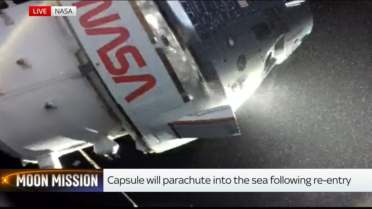 BREAKING: The process leading to splashdown has begun, as the crew module has now been separated from the service module, which contained the engines responsible for the burns that steer the spacecraft and propel it through space. 🔗 📺 Sky 501