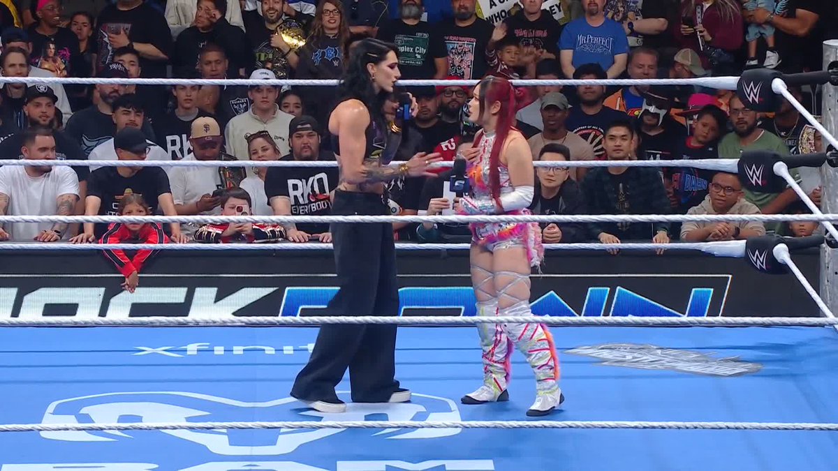 You want it IYO SKY, you got it! 🙌 It will be IYO SKY vs. Jade Cargill in our main event TONIGHT on #SmackDown!!! RheaRipley_WWE | Nick Aldis