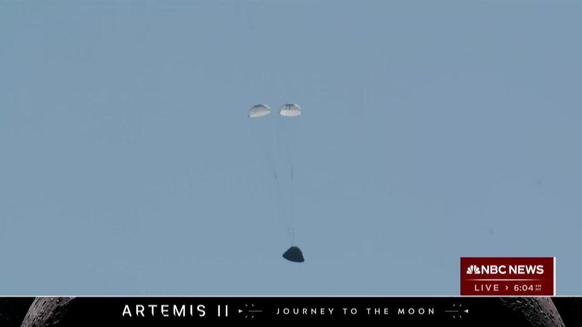 Splashdown! The Artemis II astronauts are home. The crew's Orion capsule safely splashed down at 8:07 p.m. ET, ending the record-breaking 10-day mission that took them around the moon.