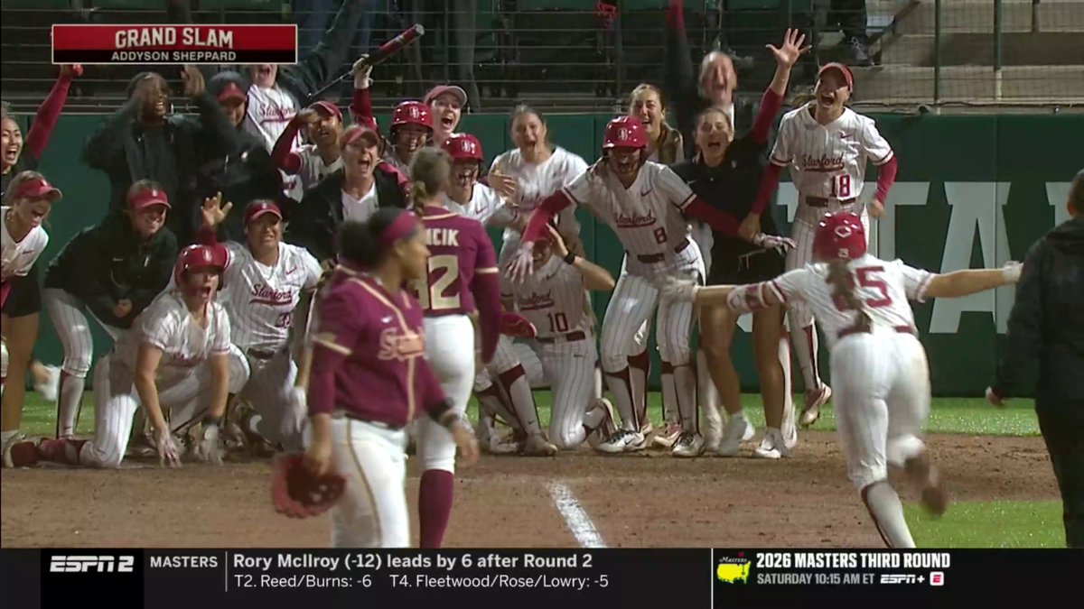 STANFORD ENDS FLORIDA STATE'S WIN STREAK WITH THE WALK-OFF GRAND SLAM 🔥 What a finish for Stanford Softball 💪