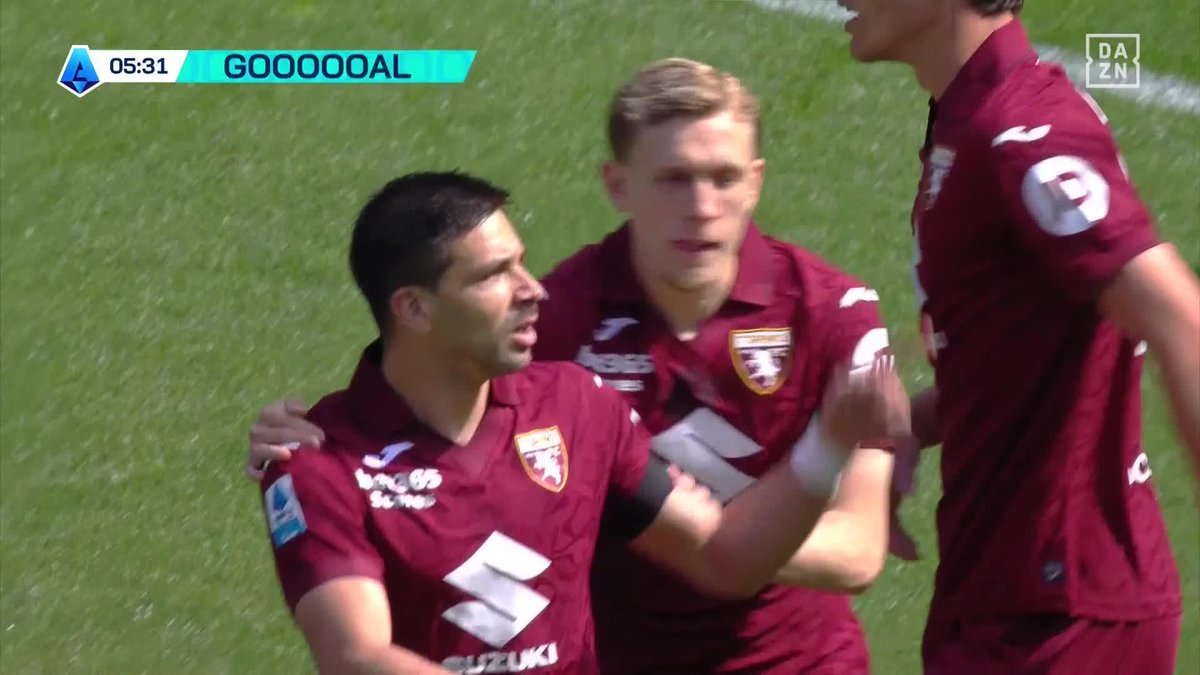 ¡QUÉ SEMANA PARA LOS SIMEONE! 💥 Giovanni Simeone y un gol de puro '9' para adelantar al Torino 🎯 #SerieAenDAZN 🇮🇹