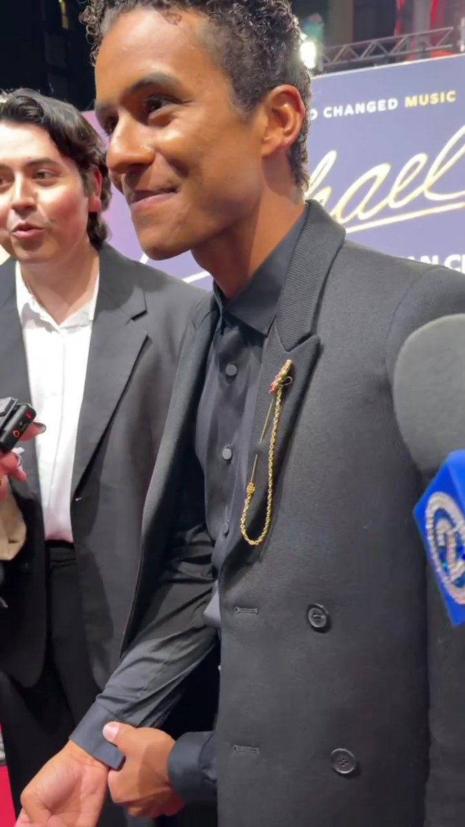 At the #Michael Berlin premiere, Jaafar Jackson reveals what he has most in common with his uncle, Michael Jackson. Get tickets now -- in theaters April 24!