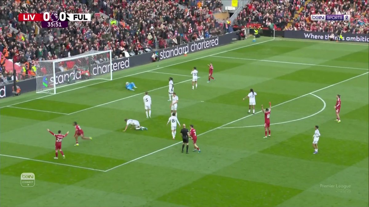 الشاب نغوموها يفتتح التسجيل لليفربول بهدف رائع في شباك فولهام ⚽🔥 #الدوري_الإنجليزي | #ليفربول | #فولهام