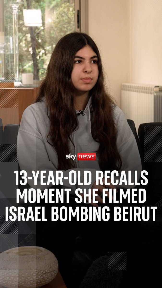 ‘They bombed the building in front of us, so we ran’ 13-year-old Naya Fakih was filming a Snapchat video when Israel started bombing Beirut, Lebanon. Naya and her mum spoke to Sky News’ Yalda Hakim after her video went viral and explained why they are not leaving Lebanon. 🔗