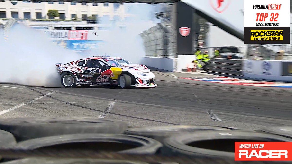 Too close. Ken Gushi & Conor Shanahan collide in the Top 32. Presented by @RockstarEnergy #FormulaD #FormulaDRIFT #FDLB