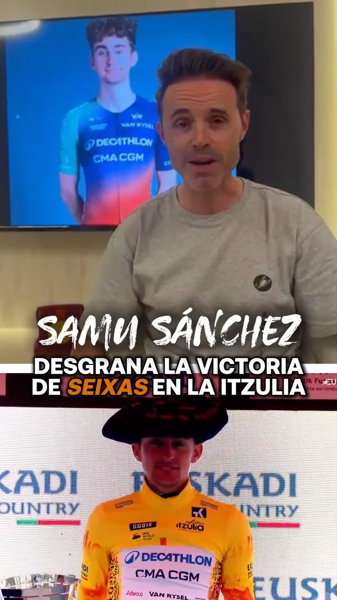 ๐ช๐ธ๐๏ธ Samuel Sรกnchez, quiรฉn fue ganador de la Itzulia, analiza y desgrana en Eurosport la victoria de Paul Seixas en la #Itzulia2026, asรญ como su posible participaciรณn en el Tour de Francia: ๐ "Su mayor reflejo lo tiene en Tadej Pogacar, su primera gran vuelta fue la Vuelta a Espaรฑa, lejos de los focos de la prensa francesa"