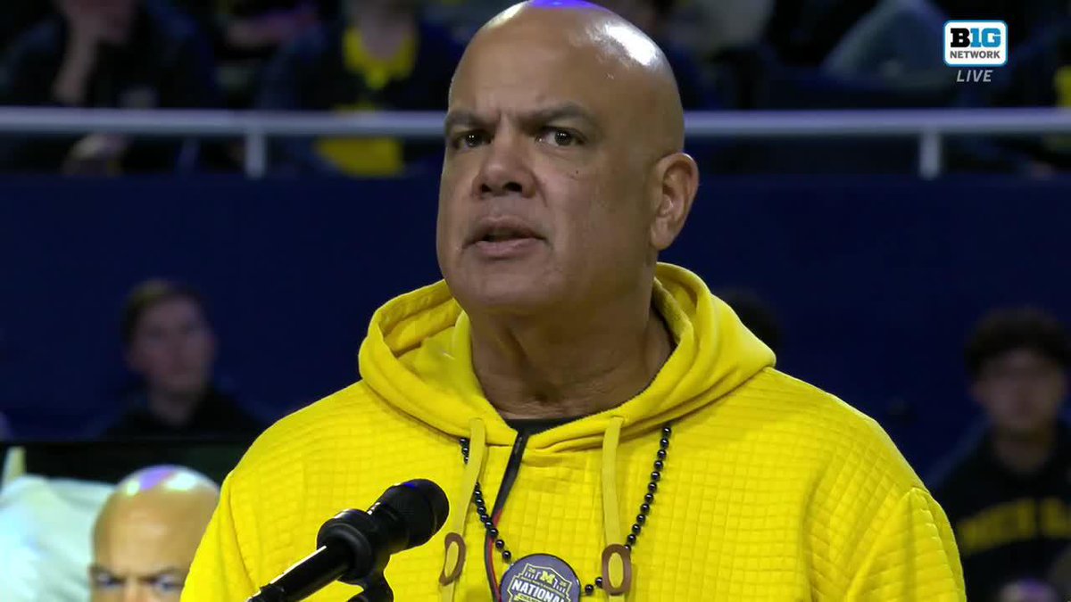 "They beat the best in America consistently and dominantly over the course of this year." Michigan AD Warde Manuel praises national champions Michigan Men's Basketball 👏