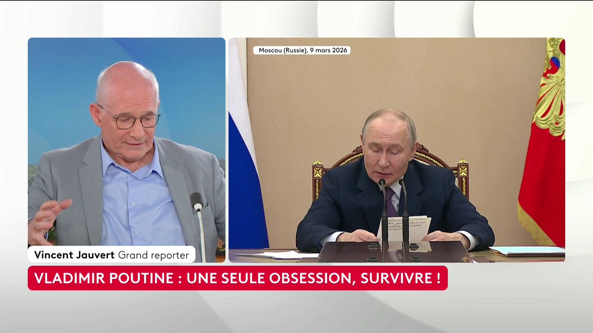 🔴 Russie : "Il est sur une bicyclette : s’il s’arrête, il tombe, donc il doit continuer la guerre pour garder le pouvoir", souligne Vincent Jauvert, auteur de Kremlin confidentiel. #ToutEstPolitique #canal16