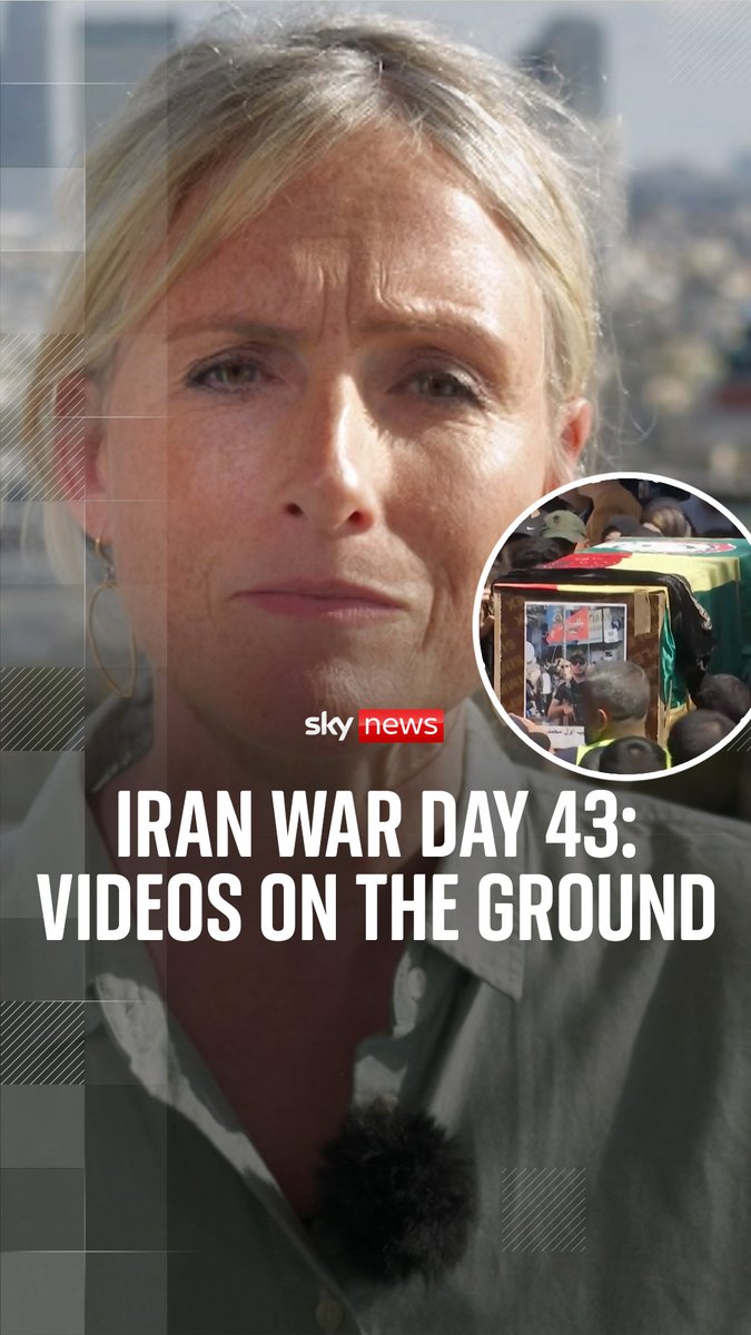 Iran war day 43: Videos on the ground. Sky's Diana Magnay talks through the latest updates from the Iran war. 🔗