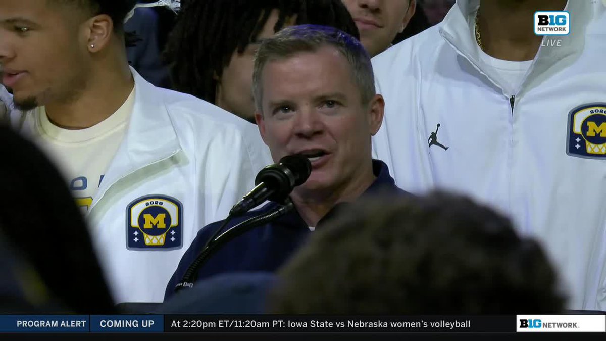 “It’s been an honor for two years to represent all of you and to be called coach by these guys.” Dusty May speaks at Michigan Men's Basketball’s national championship celebration 👇