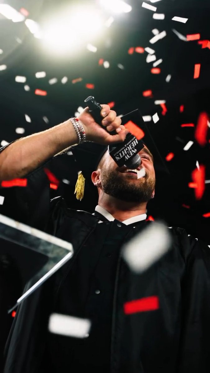 Two years ago today 🎙️🎓 let's do it again sometime soon, boys New Heights Travis Kelce Jason Kelce