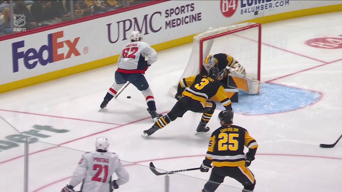 ILYA PROTAS CONNECTS WITH ALIAKSEI PROTAS 💪 These two are going to be such a handful for the Washington Capitals. 📺: ABC