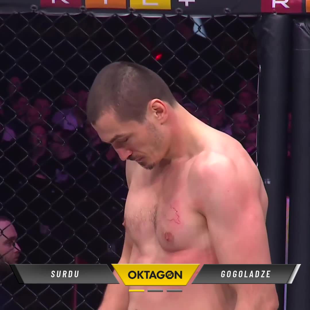 DEVASTATING! Amiran Gogoladze 🇬🇪 knocks out Ion Surdu in the very first round. Is he next for the welterweight belt? #OKTAGON86 📺 | RTL+ | TVP Sport