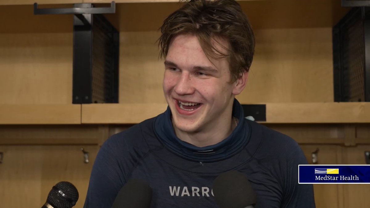 “That was just childhood dreams come true … I’m really happy to get that one and get the win today.” Ilya Protas meets with the media after recording his first career NHL goal today in Pittsburgh. #CapsPens