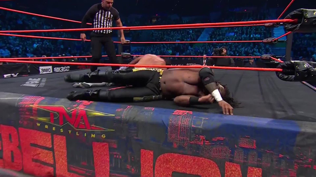 .LEON SLATER kicks out of the Lumbar Check! WATCH #TNARebellion on TNA+: