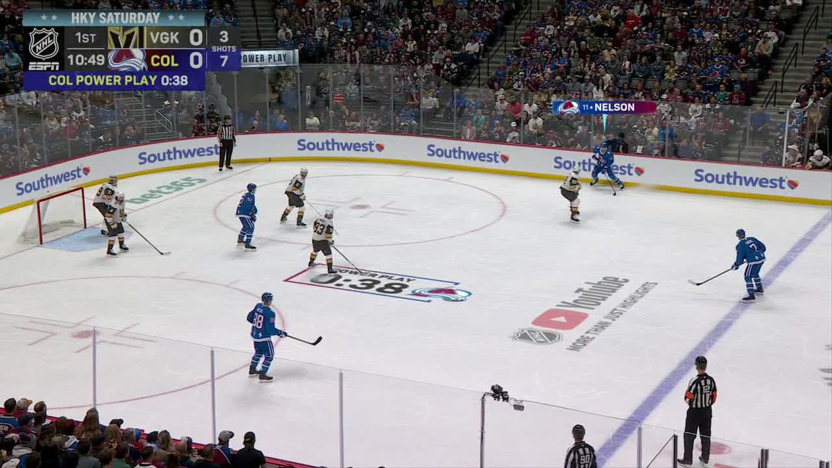 Devon Toews power play goal gets the scoring started in Denver 🔥 Watch Golden Knights-Avalanche on ABC and the ESPN App 🍿