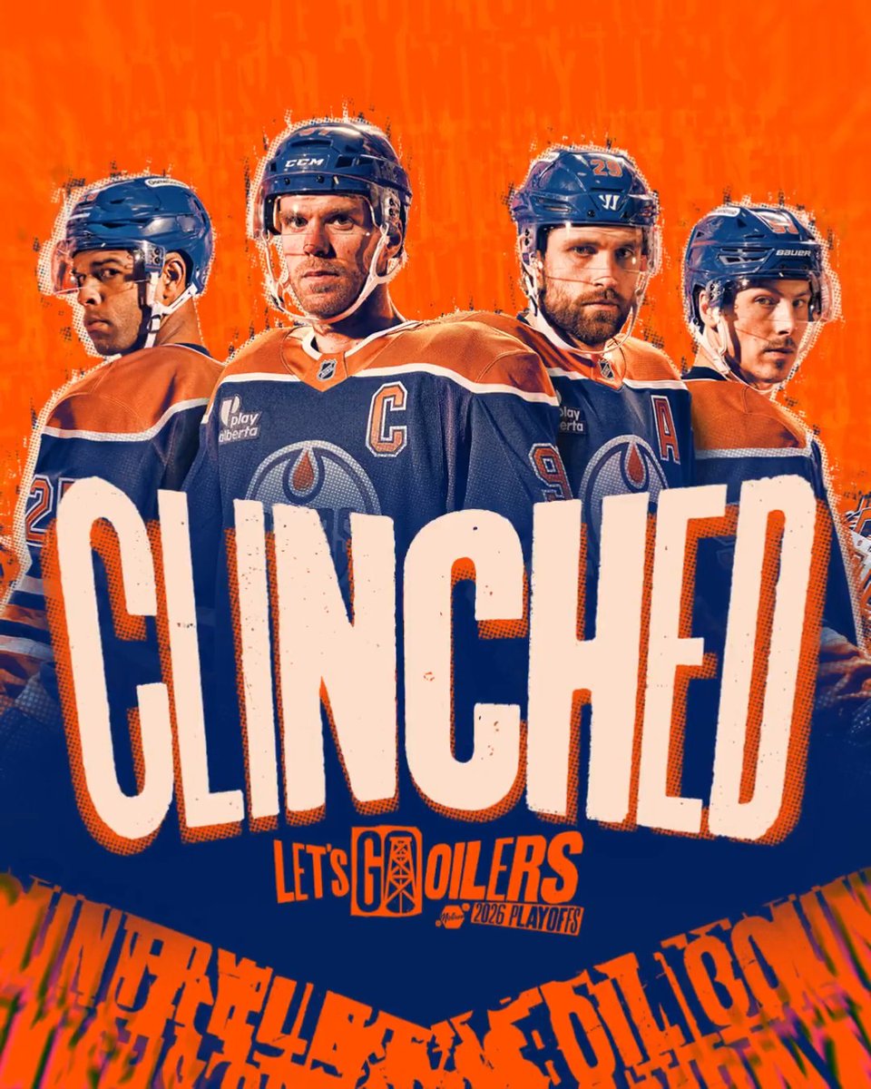 PLAYOFF SPOT SECURED ✔️ The #Oilers are officially back in the Stanley Cup Playoffs with first-round Rogers Place ticket packages on sale Tuesday at noon, individual games available Wednesday at noon &amp; early access for all season seat holders! 🎟️