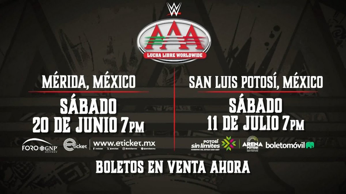 AAA llegará a Mérida este 20 de Junio y a San Luis Potosí el 11 de Julio, los boletos ya están disponibles 🙌