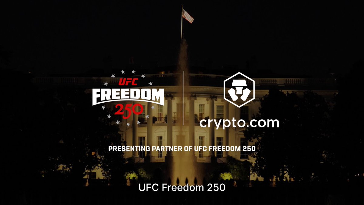 A decade of pushing boundaries. We’re celebrating our 10th birthday alongside America’s 250th anniversary at UFC FREEDOM 250 💪🇺🇸 An historic night at the White House co-presented with UFC We’re also proud to announce a first of its kind, $1 million $CRO bonus pool for the Fight of the Night.