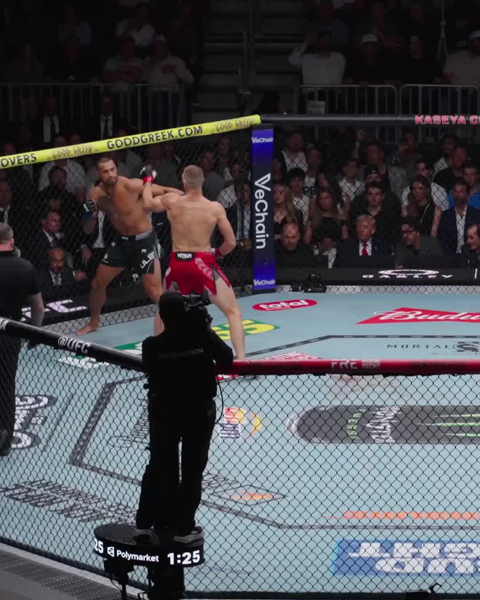 This angle of Carlos Ulberg' KO win 🤯 Black Jag leaves #UFC327 the new light heavyweight champion of the world!!