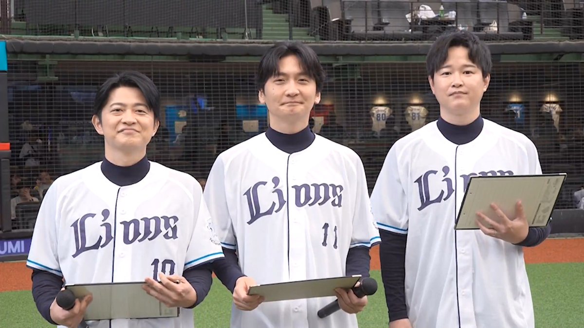 『 #ダイヤのA actⅡ -Second Season-』コラボゲストとして #逢坂良太 さん、#島﨑信長 さん、#下野紘 さんが来場！ スタメン発表やセレモニアルピッチなどで、球場を盛り上げてくれました！ ▼全容はこちら！ #seibulions #打破 #圧倒的至近距離 #プライドシリーズ