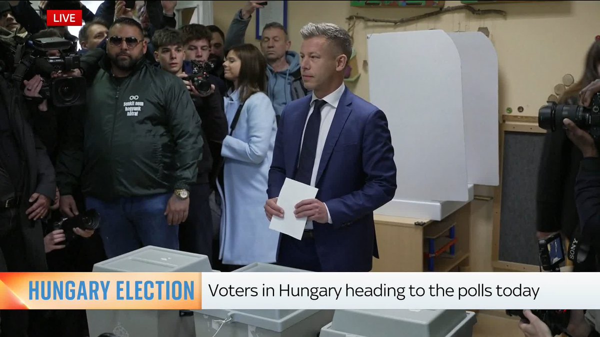 Hungary goes to the polls, with the public voting to elect its leader and 199 members of its parliament. Current prime minister Viktor Orbán, who has been in power for 16 years, and opposition leader Peter Magyar have both cast their votes. 📺 Sky 501