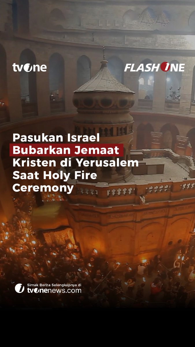 Pasukan Israel dilaporkan membubarkan jemaat Kristen di Yerusalem saat perayaan Holy Fire Ceremony. Selengkapnya di video berikut ini! #ForYourInformation #CariBeritaditvOne #Yerusalem #Israel #Paskah #FYI02 #ZA03