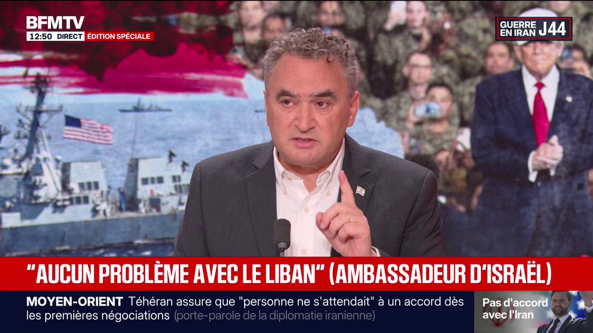 Frappes israéliennes au Liban: "Nous ciblons seulement des membres du Hezbollah, malheureusement il arrive qu'il y est autour d'eux des personnes qui ne sont pas impliquées", explique l'ambassadeur d'Israël en France