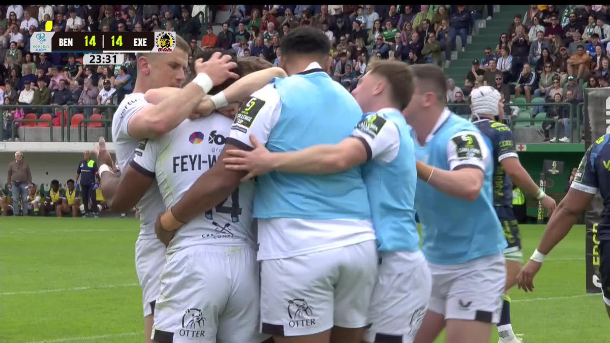 Good luck stopping Immanuel Feyi-Waboso 1v1! 🔥 Exeter Chiefs regain the lead ⚪ #ChallengeCupRugby