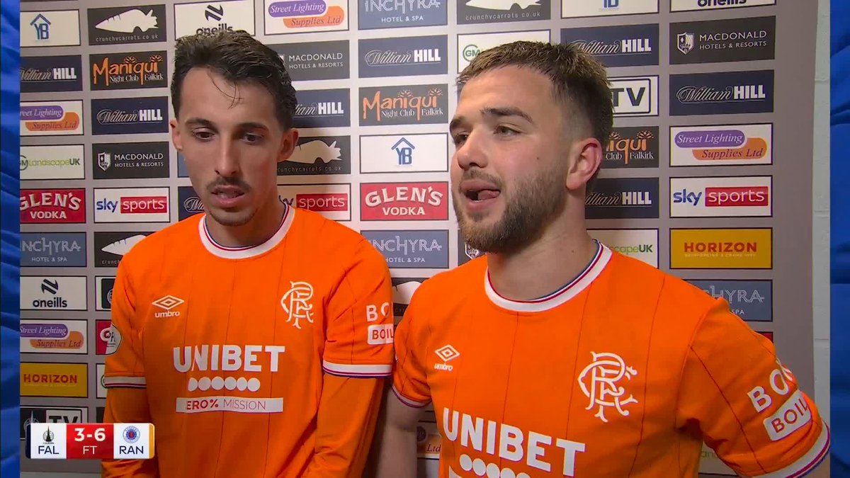🗣️ "The goal before half-time gave us the belief we could comeback" Hear from Nico Raskin and Bojan Miovski following Rangers' 6-3 win at Falkirk ⤵️