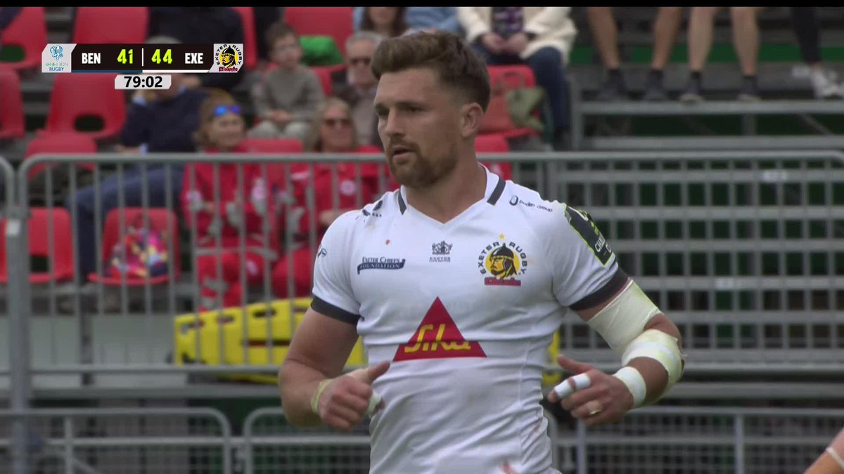 Henry Slade delivers the clutch penalty! 👏 Exeter Chiefs are Semi-Final bound ⚪ #ChallengeCupRugby