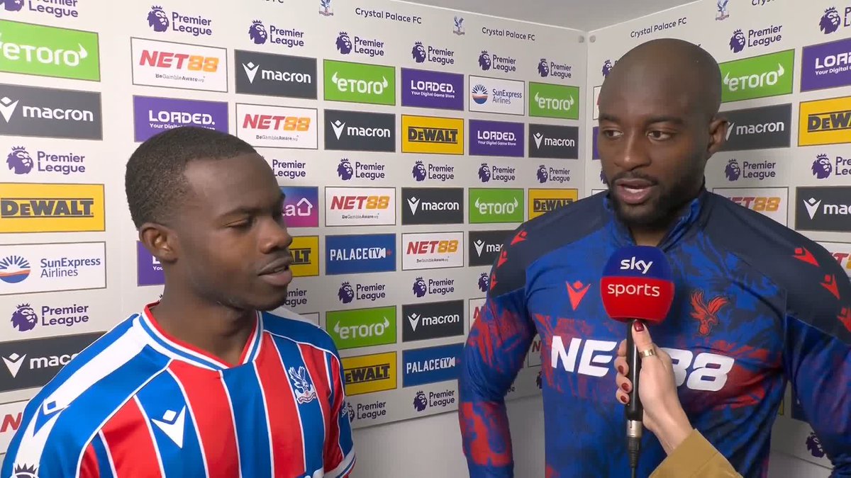 "He's my guy... always happy when he finds me in the box!" JP Mateta &amp; Tyrick Mitchell react to Crystal Palace's dramatic win against Newcastle 🗣️