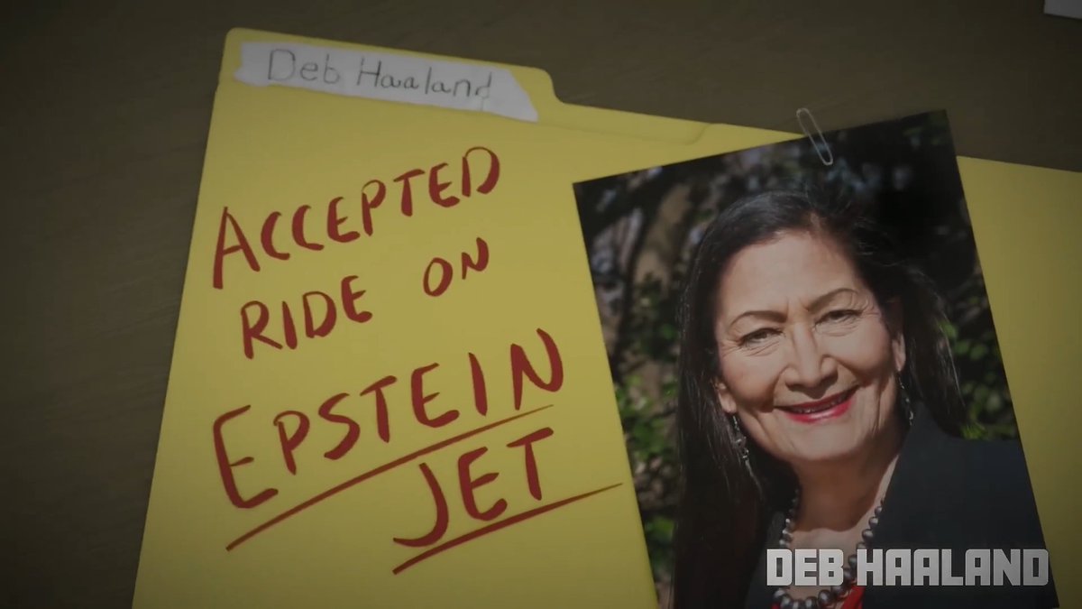 A mystery group is attacking Deb Haaland, the leading Democratic candidate for governor of New Mexico and former Secretary of the Interior under Biden, for flying on Epstein's jet. She actually did take a 2014 charter flight from Santa Fe to DC that Epstein did in fact facilitate