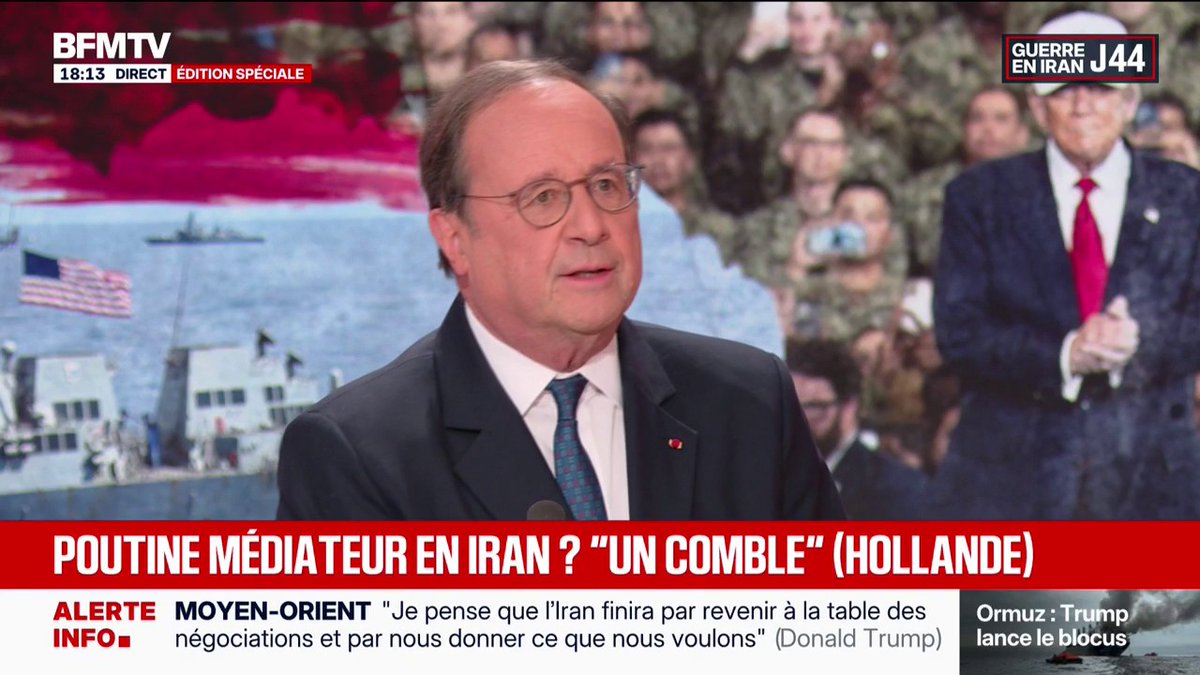 "Un comble": François Hollande réagit à la proposition de Vladimir Poutine de participer à une médiation dans le conflit au Moyen-Orient