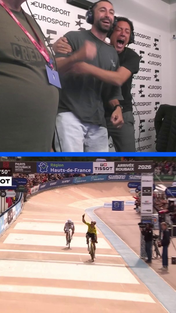 C’è un po’ di comcam in queste lacrime ❤️‍🩹🥹 Grazie anche ai nostri telecronisti per le emozioni che ci hanno dato in questa Parigi-Roubaix 2026 📹🎙️
