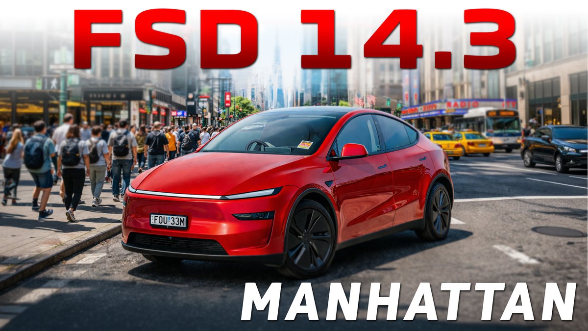 Let’s be honest… everyone was waiting to see how Tesla FSD 14.3 would handle Manhattan. Spencer and I took my 2026 HW4 Model Y out for a 2-hour drive through NYC - and it seriously delivered. This 1-hour video is packed with wild moments that genuinely surprised both of us. We were honestly impressed by how it handled traffic, pedestrians, construction zones, road closures, and so much more — it felt like a completely seamless drive. Big shoutout to Spencer for teaming up on this — definitely give him a follow!
