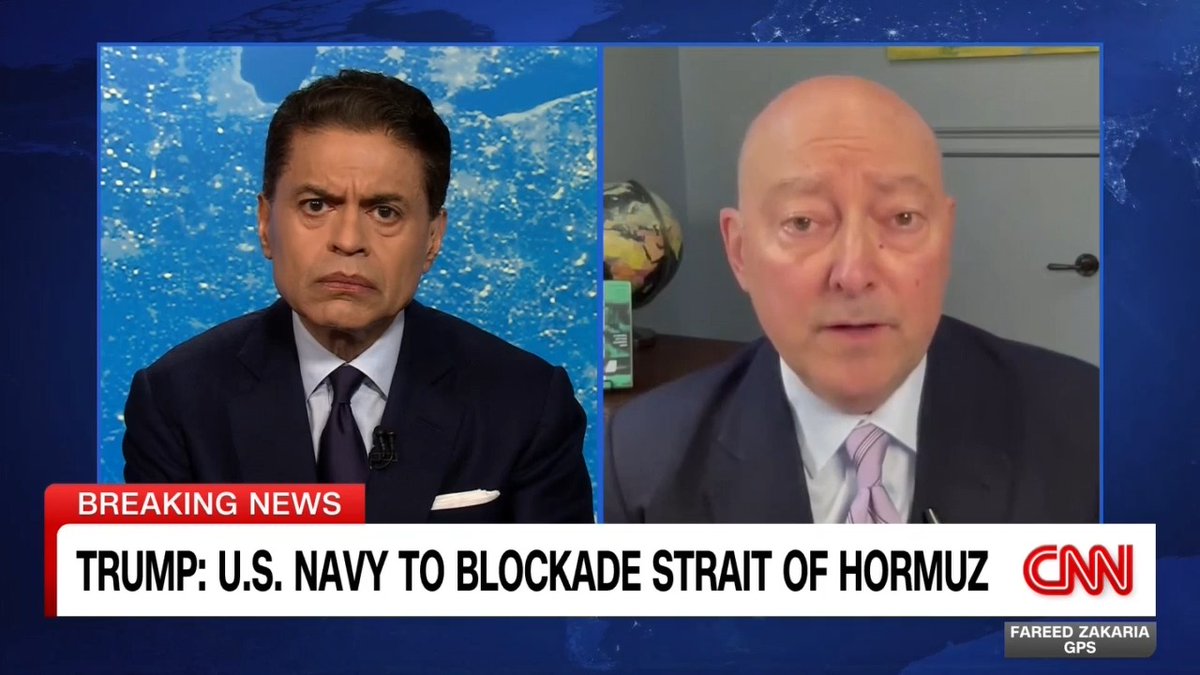 President Trump announced this morning the US would blockade the Strait of Hormuz. How would this actually happen? I asked retired Admiral Admiral James Stavridis, USN, Ret., the former NATO supreme allied commander.