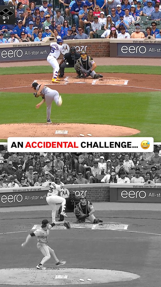 Well... this is a new one! 🫨 Bubba accidentally challenged a pitch by adjusting his cap, but he ended up winning it 🤣 🧢