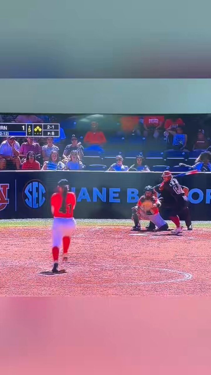 This is a first that I’ve ever seen: challenging a call and you end up getting 3 strikes against you😅 Call on the field was out. Alabama challenged the call (obstruction on catcher) and ending up confirming the call was out, the runner at 3rd was ruled out because of the interference and then finally the runner going into home got a warning issues. You usually always see the catchers getting the short end of the stick but this time it’s the runner plus some.