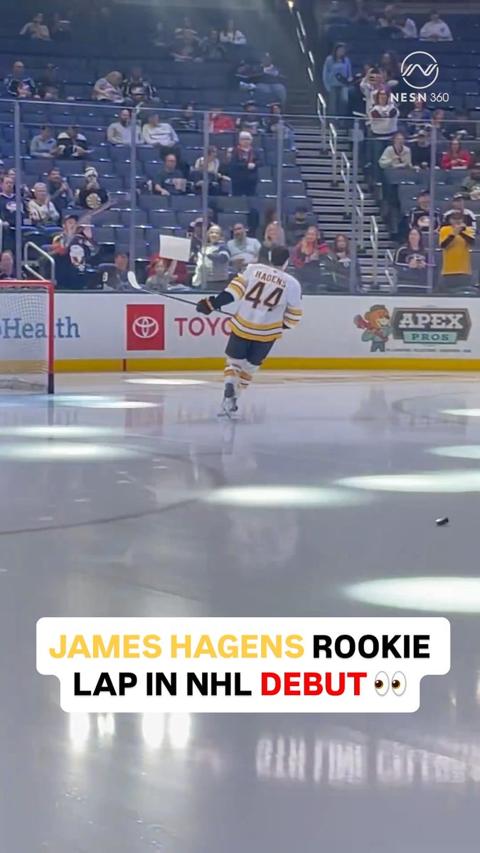 James Hagens takes his rookie lap ahead of his debut 👀 (via Adam Pellerin)