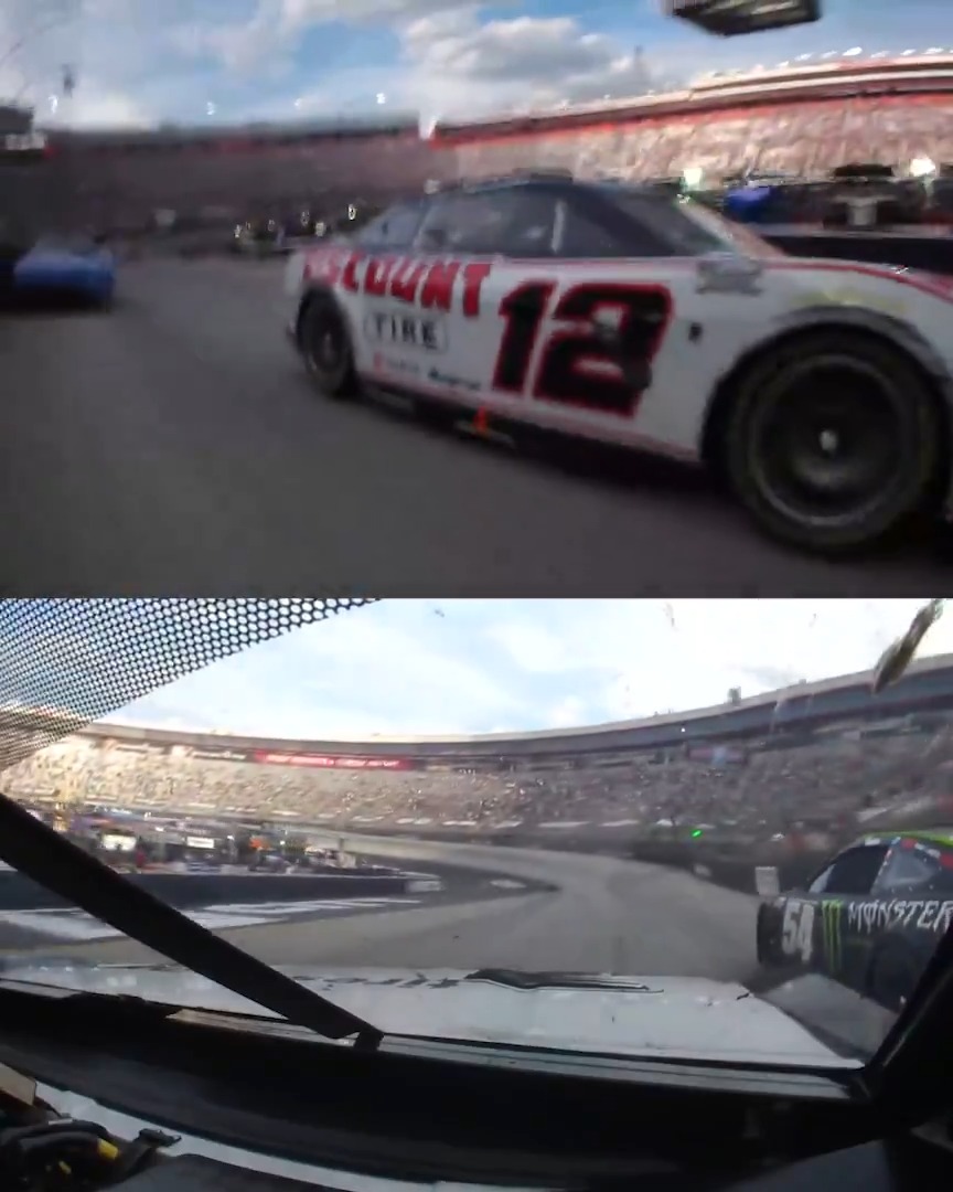 Door-to-door. Bumper-to-bumper. Ty Gibbs and Ryan Blaney were not going to give an inch on the final restart.
