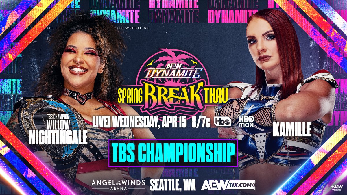 That's twice in one night that @Kamille_Brick laid out TBS Champion @WillowWrestles! Watch #AEWDynasty Zero Hour LIVE on HBO Max