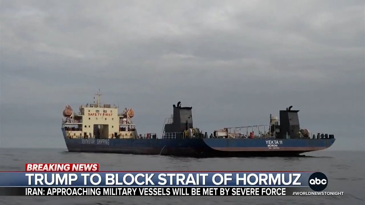 With no peace deal in sight, Pres. Trump announces that the U.S. will blockade “any and all ships crossing the Strait of Hormuz" and posting a warning to Iran. Iran issues a "severe force" threat to any violation of that ceasefire. Marth Raddatz reports.