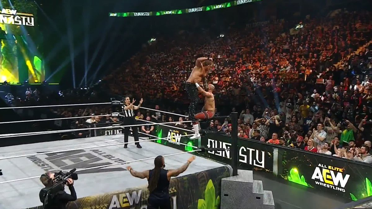 Incredible balance and athleticism from Chris Jericho! Watch #AEWDynasty LIVE on HBO Max PPV