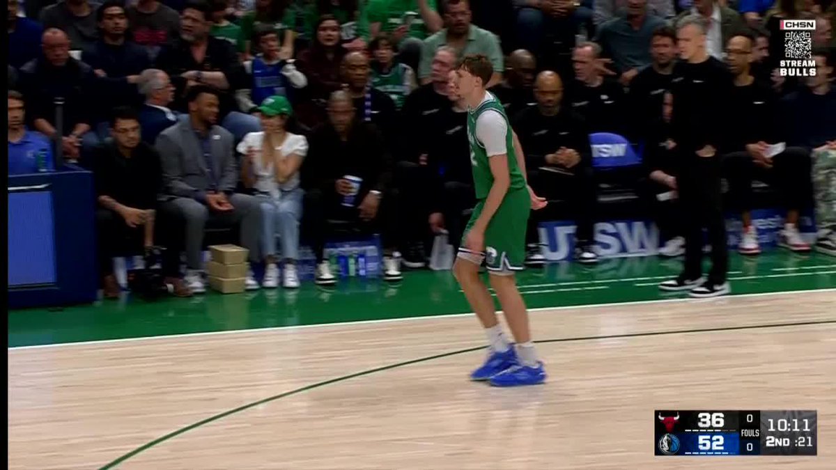 Cooper Flagg left the floor in the Mavs' final game with an apparent limp after this play.