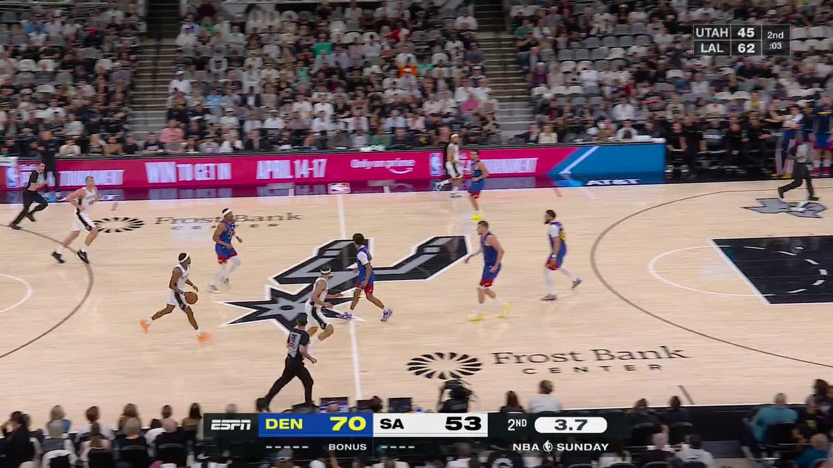 De'Aaron Fox from DEEP at the halftime buzzer 🚨 Denver holds a lead on ESPN as it looks to secure the 3-seed in the West 👀