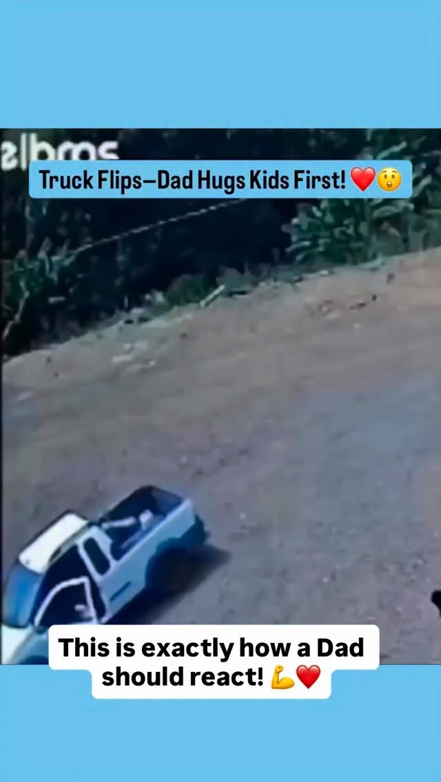 The first kid tried his best to hold the truck back, thank God they are both safe