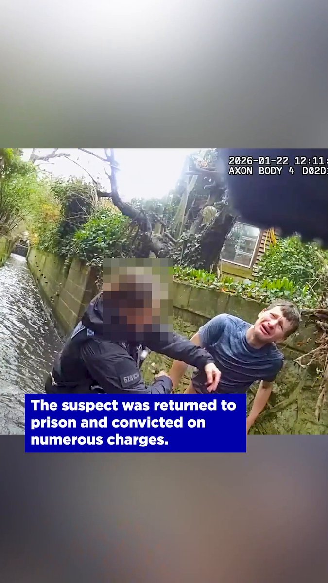 A repeat offender linked to 26 crimes such as burglaries and thefts from motor vehicles is back in custody. He attempted to flee in a nearby river when officers attended his home but was quickly located by the dog unit and arrested. 👏 Another prolific offender taken off our streets thanks to PD Bowser & his handler.