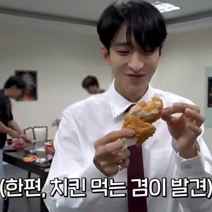 re-upping dokyeom enjoying his chickenjoy 😂 seventeen really loves jollibee yk Jollibee